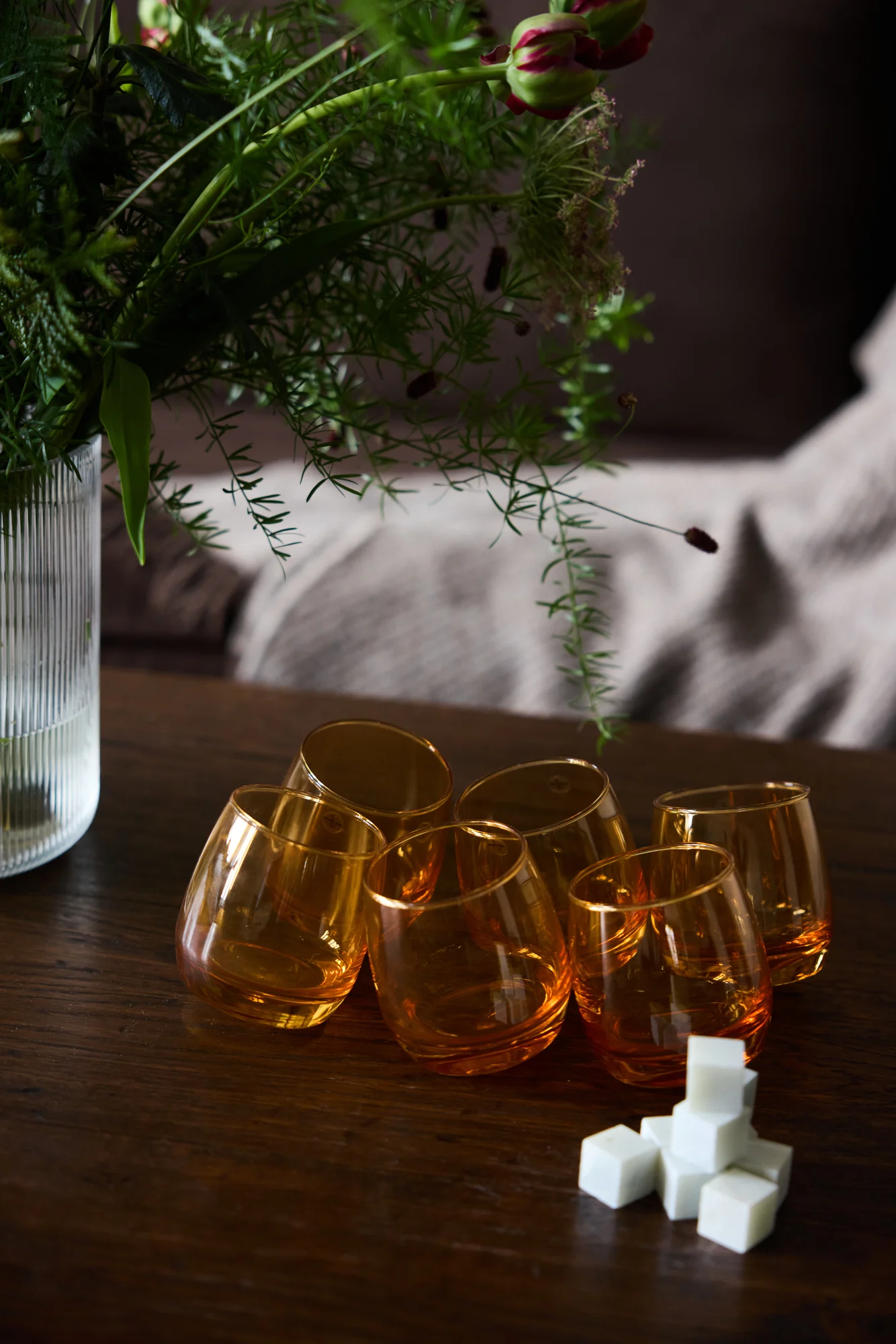 Glas Tumblers med whiskeystenar